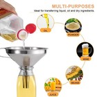 5  Food Grade Stainless Steel Kitchen Funnel W Strainer Filter For Transferring