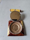 Evans Tan brown Enamel Tango Compact With Attached Lipstick