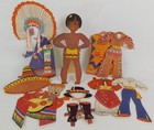 Vintage   Lot 9 Paper Dolls   Costumes   World Cultures 50  Clothing Items