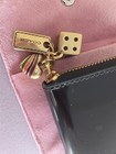 Coach Essential Small Zip Around Wallet With Charms Black Leather Ccd82 Nwot