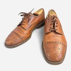 Vintage Cole Haan Brown Leather Wingtip Oxford Brogues Mens 9 5 Old Money Luxury