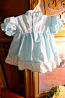 Vtg Mayfair Baby Girl Embroidered Dress 3 Mo lamb Hangs Smock Collar Puff Sleeve