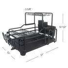 Countertop 2 Tiers Black Aluminum Dish Drying Rack Utensil Holder Drainboard Set
