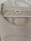 Bke Womens Sz M Long Sleeve Waffle Knit Cotton T Shirt Light Cream