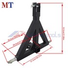 3 Point Black 2   Trailer Receiver Hitch Tow Drawbar Category 1 Tractor Adapter
