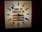 Vintage Time To Switch To Champion Spark Plugs Lighted Plastic Clock  It Works
