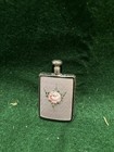 Antique Guilloche Enamel Sterling Silver Lavender   Pink Floral Perfume Bottle