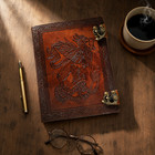 Vintage Handmade Leather Journal 6x8 Griffin Embossed Writing Diary 200 Pages