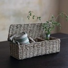 Handwoven Seagrass Storage Basket With Lid And Dividers