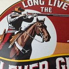 Vintage Marlin Firearms Sign - Long Live Lever Gun Advertise Gas Porcelain Sign