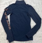 Nike Pro Hyperwarm 1 2 Zip Womens Running Pullover Shirt Size S Small Navy Gold