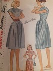 Simplicity 1911 Dress Belted Fit Flare Sewing Pattern Vtg 40 s Ladies 16 Cut