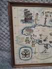 Vtg 1962 Pictorial Map Of Jamaica By Stafford W Evans Lithograph History Framed