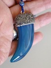 Antique Nice Old Real Natural Lapis Lazuli   L And Agate   Beads Necklace 67 G