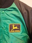 Vtg John Deere Snap Trucker Farm Tractor Work Varsity Jacket Coat Youth Large 