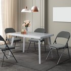 4 Pack Folding Chairs Padded Seats Metal Frame Fabric Seat Back 350 Lbs Gray