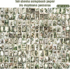 160 Sheets Vintage Flower Scrapbook Paper Green Collage Flowers No Repeating Pat