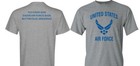 Bolling Air Force Base  Wash Dc  Usaf 2-sided Shirt vinyl officially Licensed