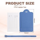 3 Pcs Pu Leather Travel Luggage Tags Identifier Suitcase Labels  Blue