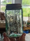   bold Embossing   Lite Green Hero Cross 1858 Straight Side Pint Mason Fruit Jar