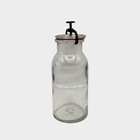 Vintage Wheaton Apothecary Products Clear Glass Jar Iron Clamp Top 10 