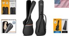 Durable Bass Guitar Cover Bag With Adjustable Straps And Utility Storage - Black