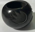 Birdell Bourdon Scp Santa Clara Pueblo Carved Bear Paw Polished Black Pottery