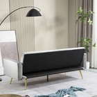 Velvet Futon Sofa Bed 2 Pillows Modern Convertible Futon Couch Adjustable Back