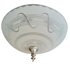 Vtg antique 1940 s-1960 s Art Deco Mid-century Semi-flush Glass Light Fixture