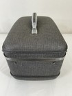 Vintage American Tourister Tiara Gray Train Case Makeup W  Mirror   Tray Prop