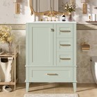 24 8  Bathroom Vanity Freestanding White Green Hardwood Soft-close 3 Drawer Sink