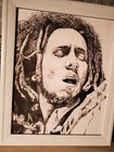 Superrare 1980s Bob Marley Black White 8 X 10 Picture Celebrity Sketch Art Print