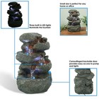 Stacked Rocks Polyresin Indoor Water Fountain With Led - 10 5 In By Sunnydaze