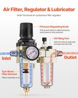 Vevor Air Compressor Filter Regulator Lubricator 3 8  Npt Semi-auto 145psi Max