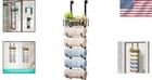 Bathroom Towel Rack Holder 6-tier Over The Door Wall Mount Storage Organizer