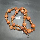 Ancient Etched Carnelian Agate Beads Necklace Beautiful Colour Rare