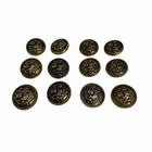 Lot 12 Metal Crest Shank Buttons Antique Gold Tone 0 91 In Sewing Crafts Blazer