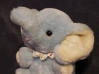 Very Rare Vtg Eden Blue Baby Elephant Plush Musical Wind Up Music Lace-works   