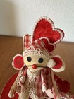Vtg Mcm Mid-century Valentine   s Day Kitsch Mouse W  Hearts Music Box 1970s Japan