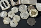 Vintage Mother Of Pearl Belt Buckles   Sewing Buttons Carved