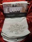 Tahari Christmas Beaded Snowflakes Trees Mantel Scarf Metallic Silver Nwt 24x84   