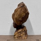 Vintage Hand Carved African Tribal Womans Head Sculpture Ebony  Burled Unmarked