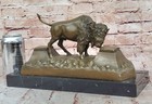 Large Vintage High Quality Austrian Bronze American Western Bison Buffalo Nr