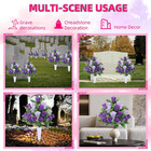Set Of 2 Artificial Cemetery Flowers  Grave Memorial Flowers With Vase  Outdoor