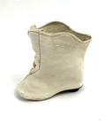 Vintage Soft Kid Leather Doll Boots Buttons White Antique Single Shoe