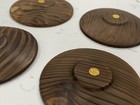 Vintage 1970s Japanese Yakusugi Cedar Wood Chataku Coasters Teacup Saucers - 6