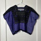 Siempre Viva Mexican Handmade Embroidered Huipil Blouse Os Purple Boho Rustic