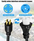 5 Ft Nema L14-30p To Ss2-50r Power Cord Adapter With Locking Ring  30a 120v 240v