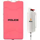 Stun Gun Pepper Spray Combo Women Self Defense Police 800 Pink   Burn White