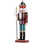 12   Spear Christmas Nutcracker Soldier Wooden Vintage Decor Gift Red Green Usa